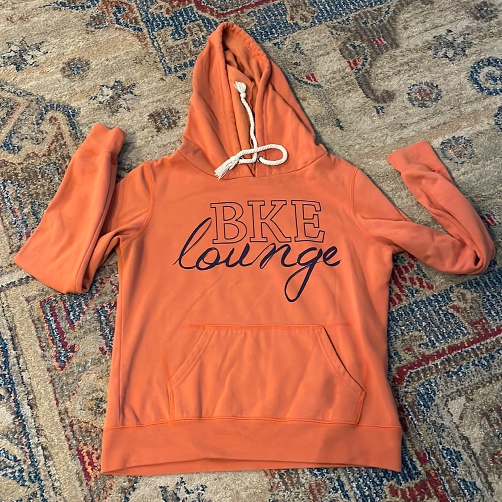 BKE orange blue hoodie, size large